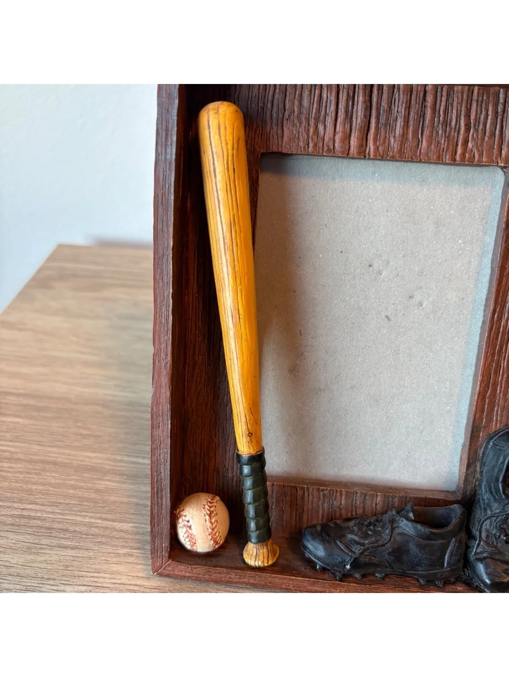 Vintage Russ Berrie Baseball Picture Frame Sports Bat Cleats Ball